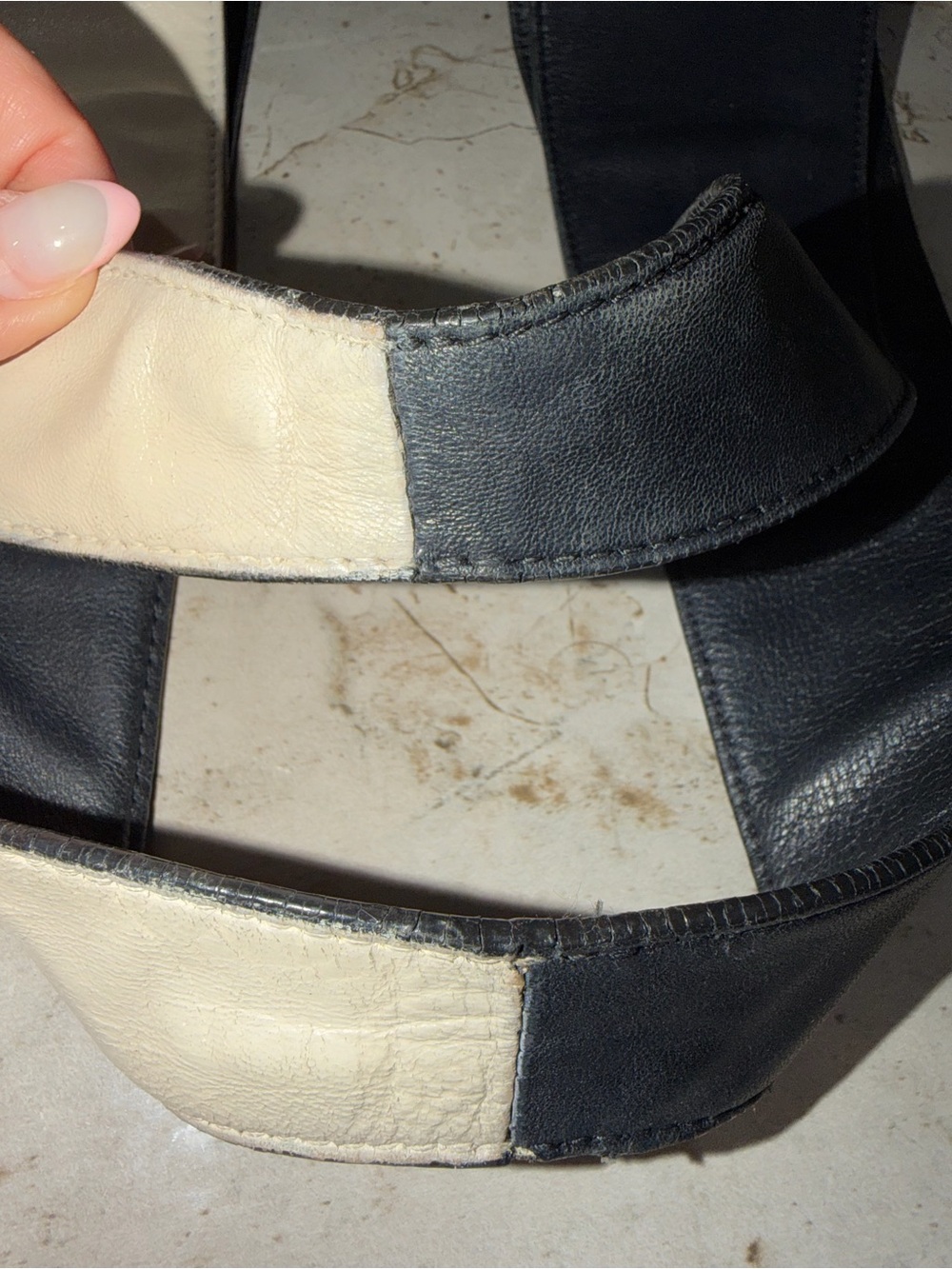 CHLOE Color Block Black and Cream Leather Tote - Picture 12 of 15